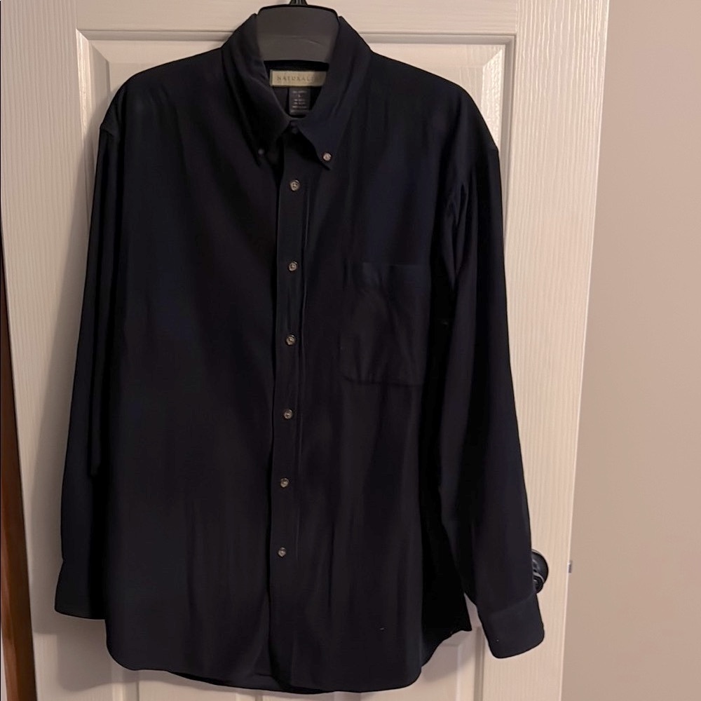 Naturalife Navy Casual Button Down Shirt